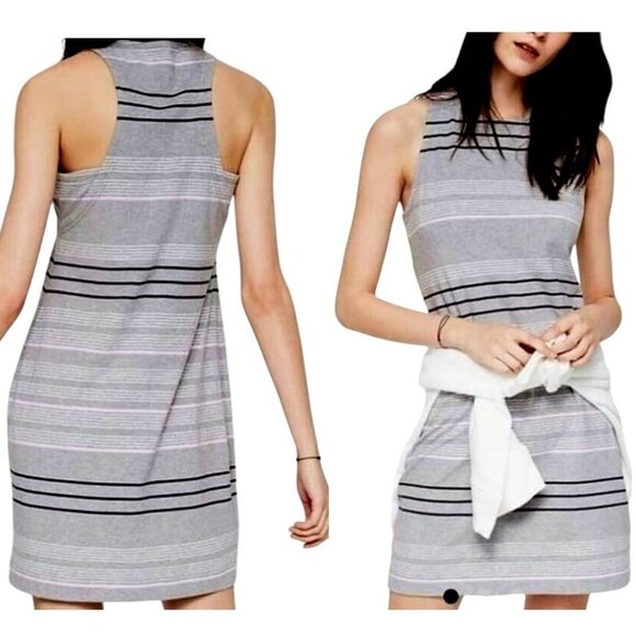 Lou & Grey Dresses & Skirts - Lou & Grey Women's Gray Striped Racerback Tank Dress Size Large